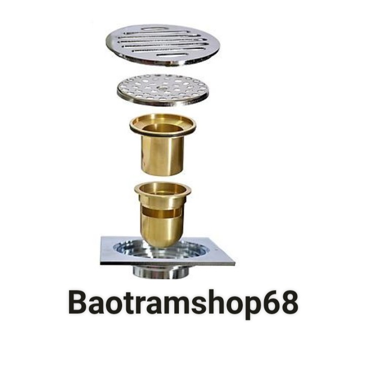 Phễu thoát sàn đúc dày nặng bằng đồng cao cấp Hố ga SIÊU THOÁT NƯỚC lắp vừa phi 60 và 90