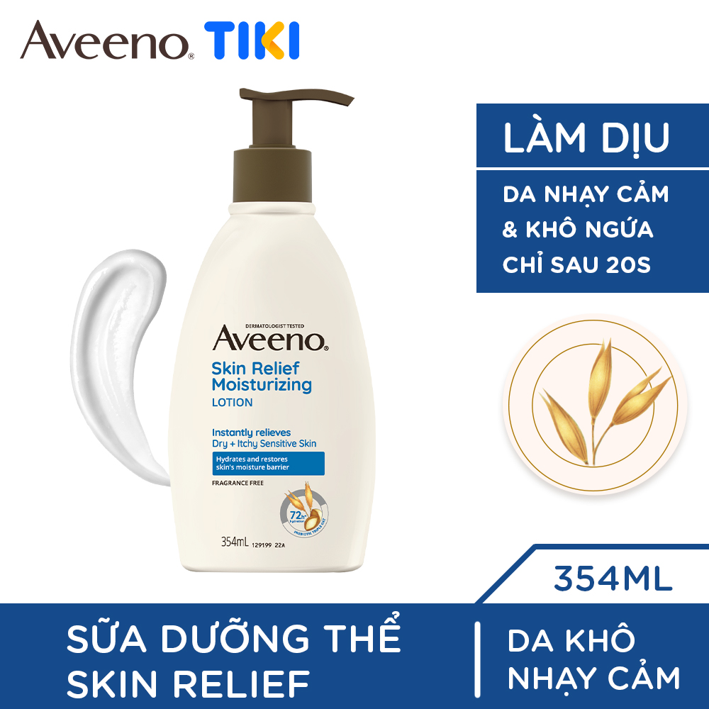 Sữa dưỡng thể làm dịu da nhạy cảm, khô ngứa Aveeno Skin Relief 354ml