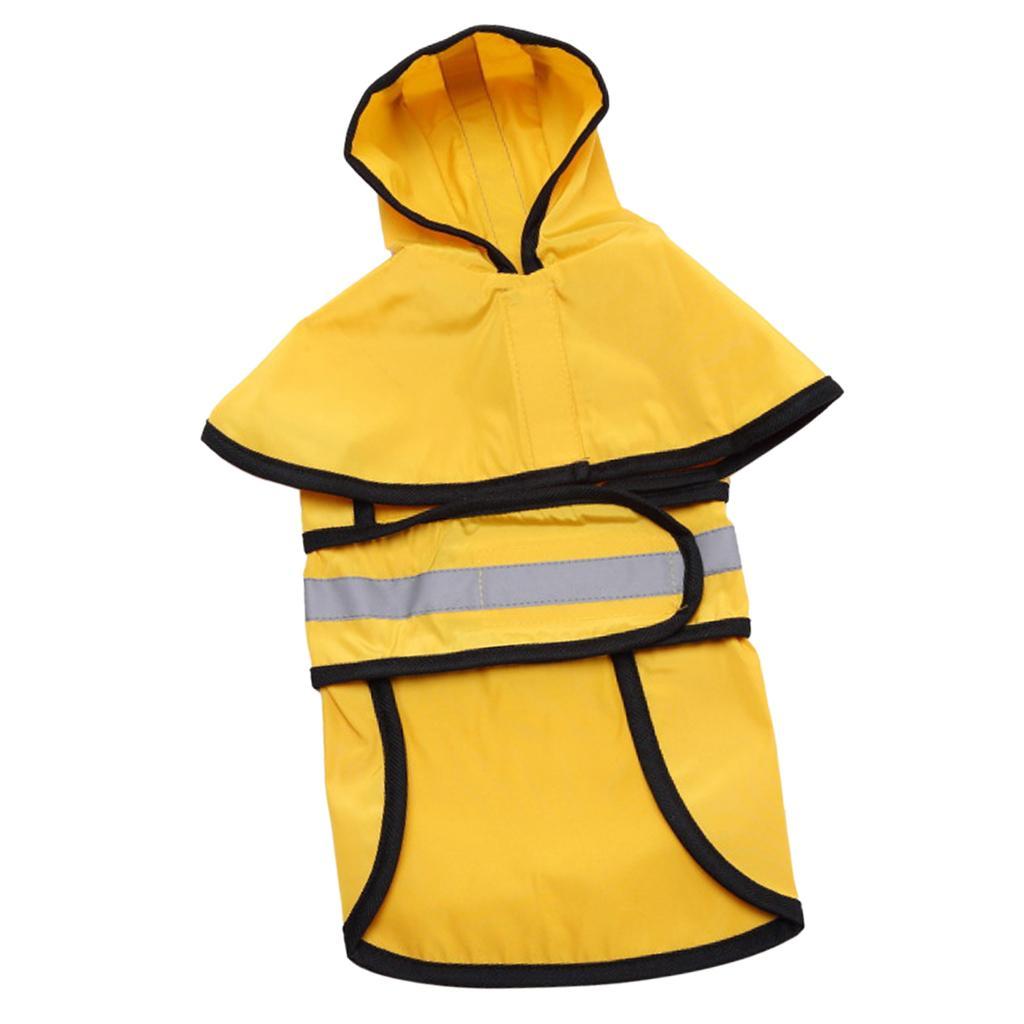 Dog Raincoat Raincoat Reflective Rain Rainwear Safety for Small Dog Yellow S