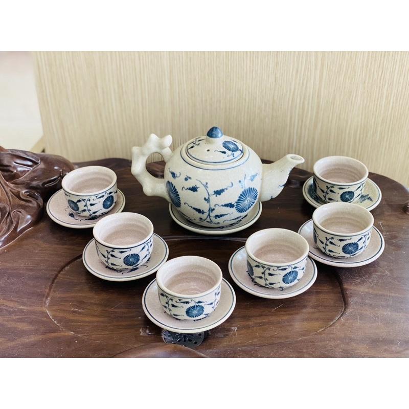 Bộ ấm chén uống trà men rạn. Gốm Bát Tràng
