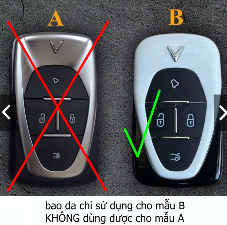 Bao da ép phom Handmade chìa khóa xe ô tô Vinfast VF6 da bò thât tặng móc khóa - hàng chính hãng