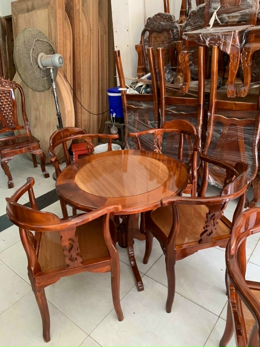Bàn cafe 4 ghế gỗ tràm-bàn ngoài trời