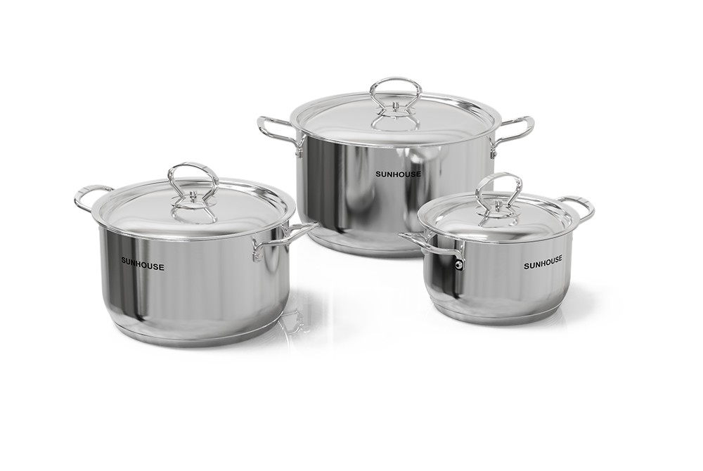 Bộ nồi inox 304 5 đáy SUNHOUSE SHG503 - Hàng chính hãng