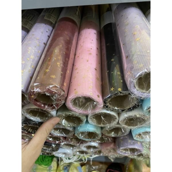 Giấy gói hoa - lưới voan gói hoa, bó hoa hình sao khổ 1 mét x 50cm