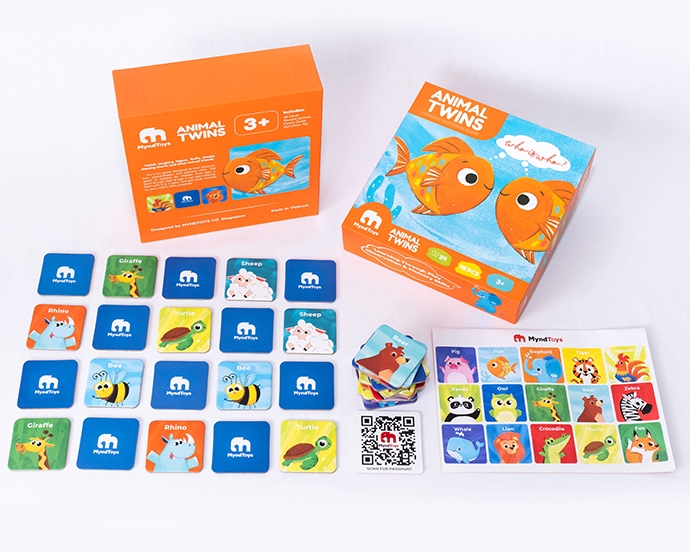 Đồ chơi Giáo dục MyndToys Game luyện trí nhớ Animal Twins – Matching Game cho bé từ 3 tuổi