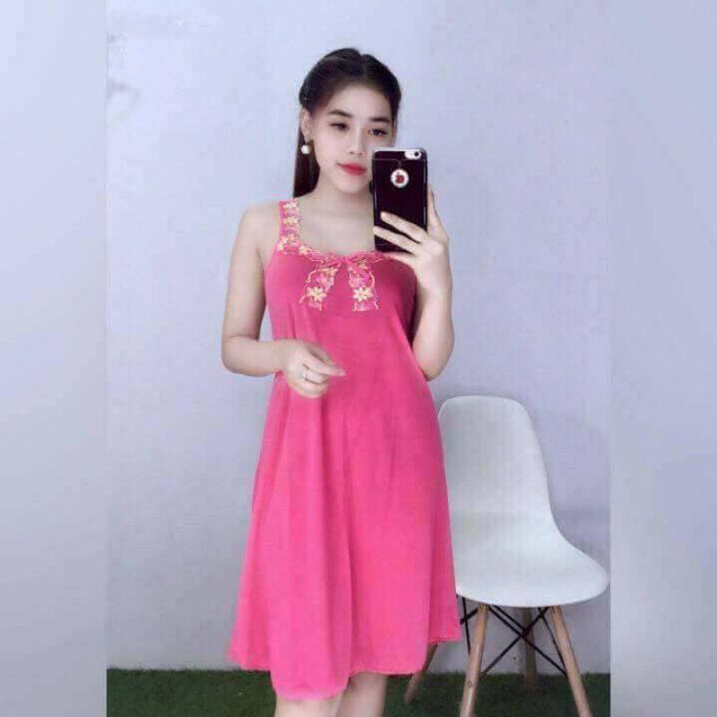Đầm Thun Lạnh Phối Ren Loại 1