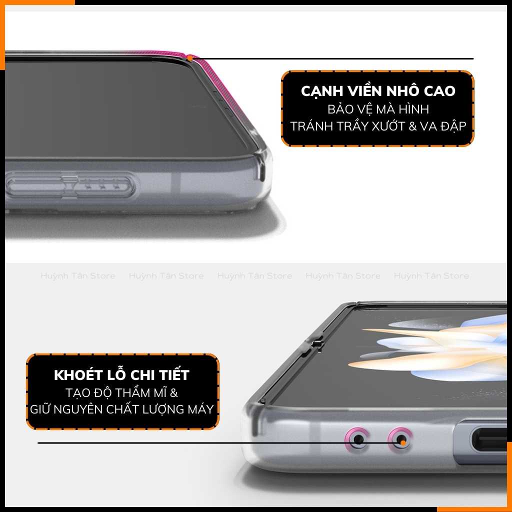Ốp lưng z flip 5 RINGKE chính hãng trong suốt chống sốc FUSION X chống ố vàng phụ kiện điện thoại huỳnh tân store - Hàng nhập khẩu
