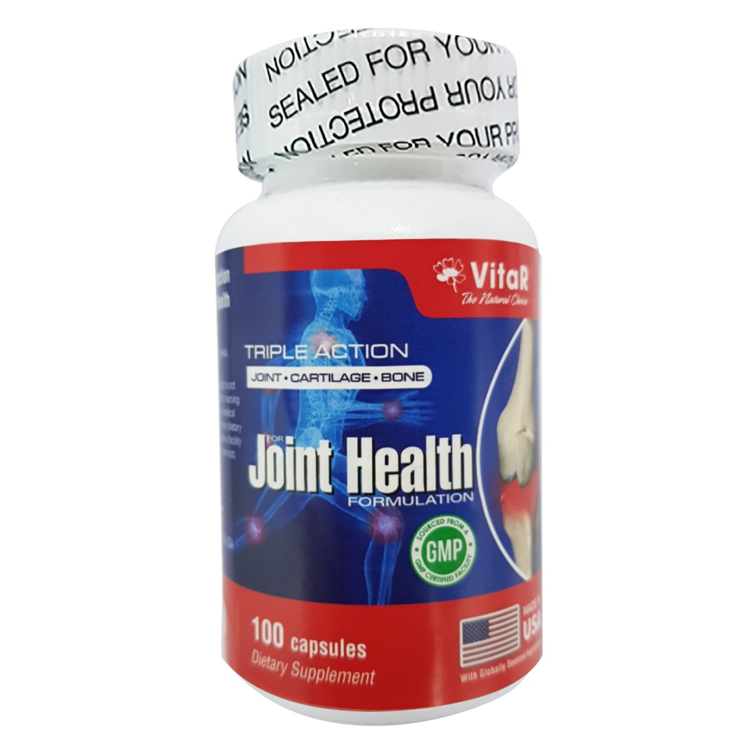 VITAR JOINT HEALTH FORMULATION HỘP 100 VIÊN - TPBVSK - Viên uống bổ khớp giúp giảm viêm khớp, đau khớp, thoái hóa khớp, Glucosamine.