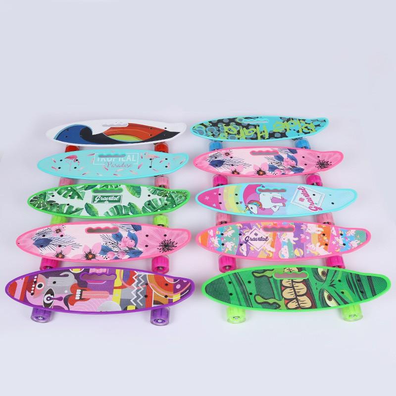 Ván trượt Skateboard Penny nhiều màu có bánh đèn led phát sáng mẫu lơn chịu lực 120kg cho người lớn và trẻ em