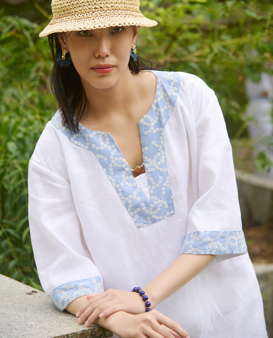 Đầm Linen Thêu Thảo DRE233 thời trang thiết kế HIty