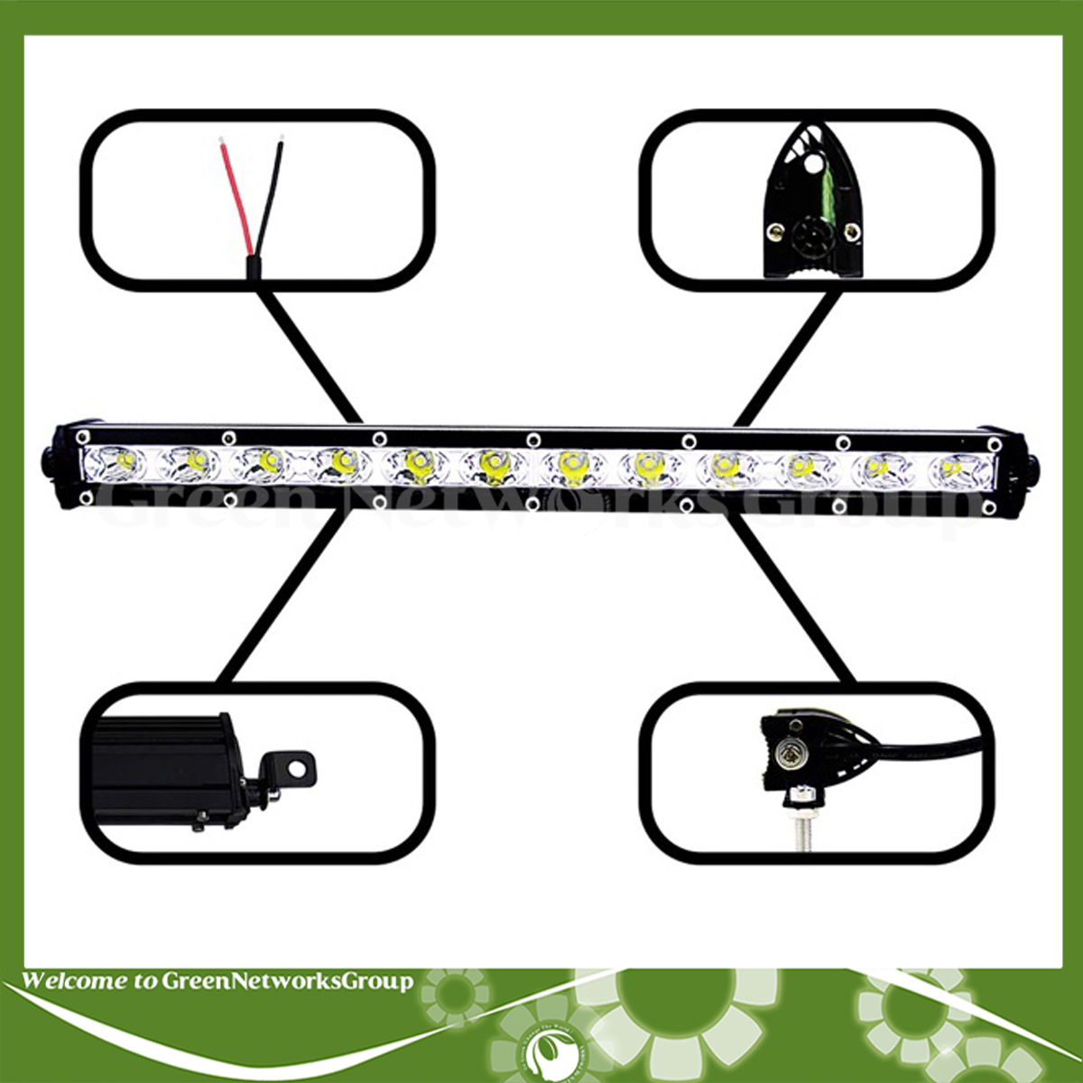 Đèn led bar trợ sáng xe tải ô tô xe offroad 1 tầng 2 tầng sáng trắng sáng vàng đủ mẫu kích thước Green Networks Group