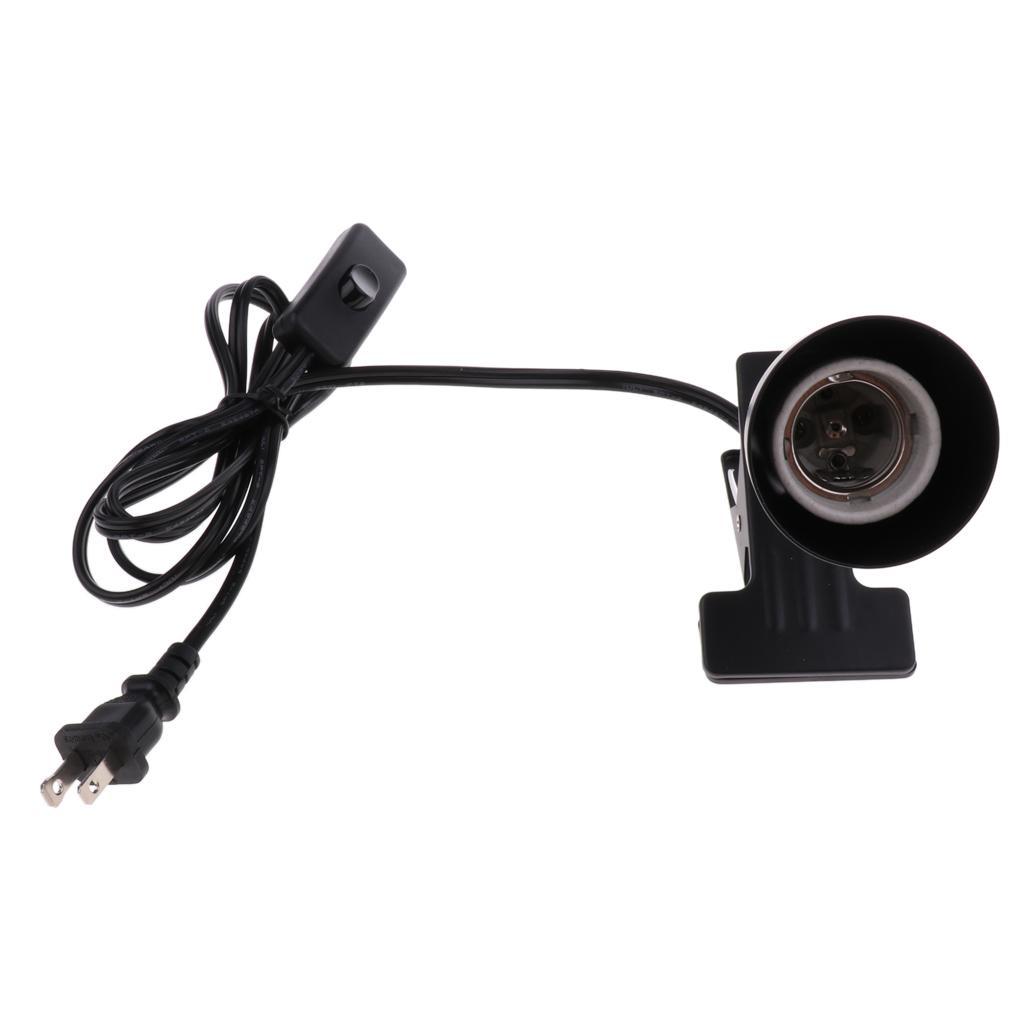 E27 Pet Reptile Heating Light UVA UVB Bulb Clamp Lamp Holder US Plug
