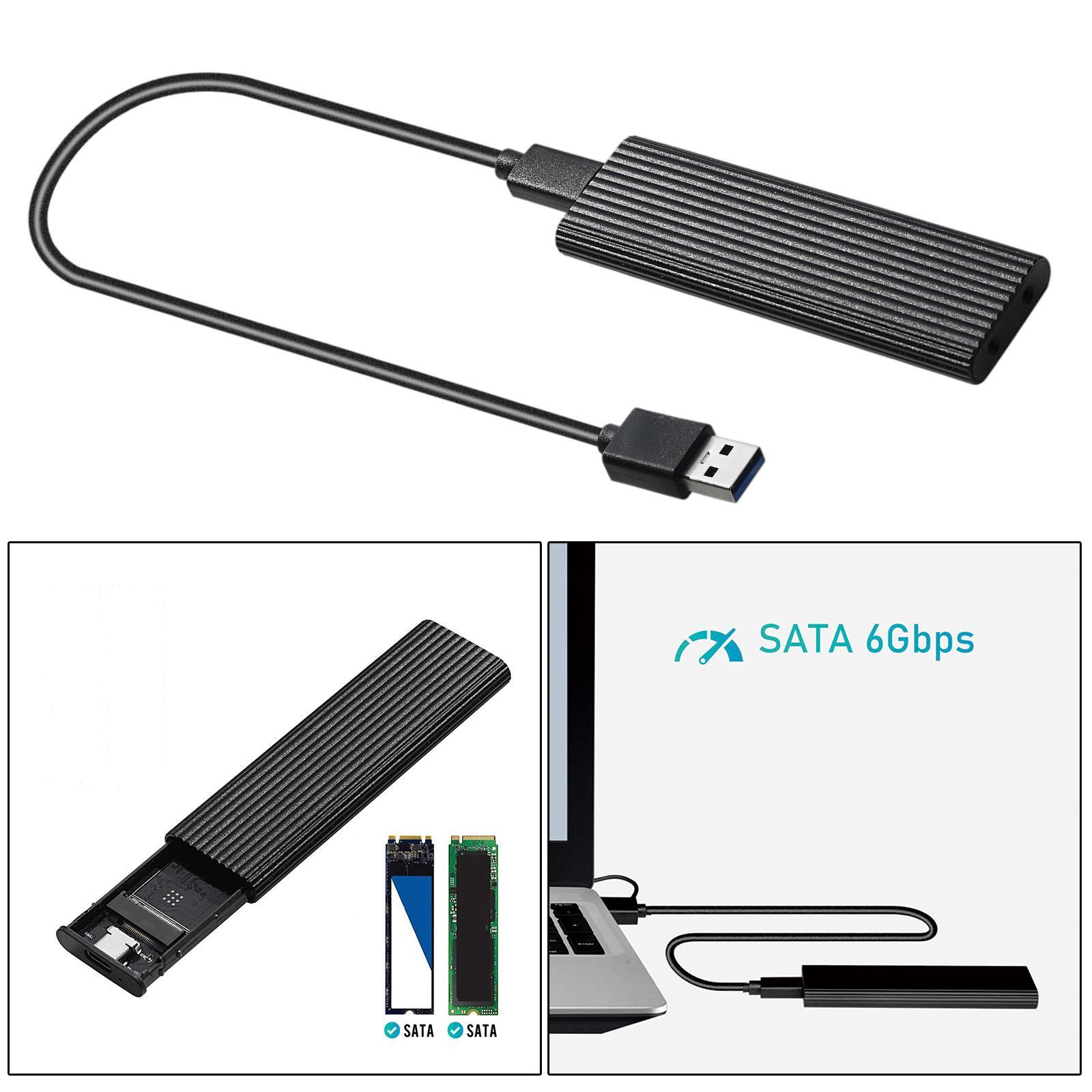 2 Pieces USB 3.0 to NGFF M.2 B Key SSD External Enclosure Case Cover Adapter