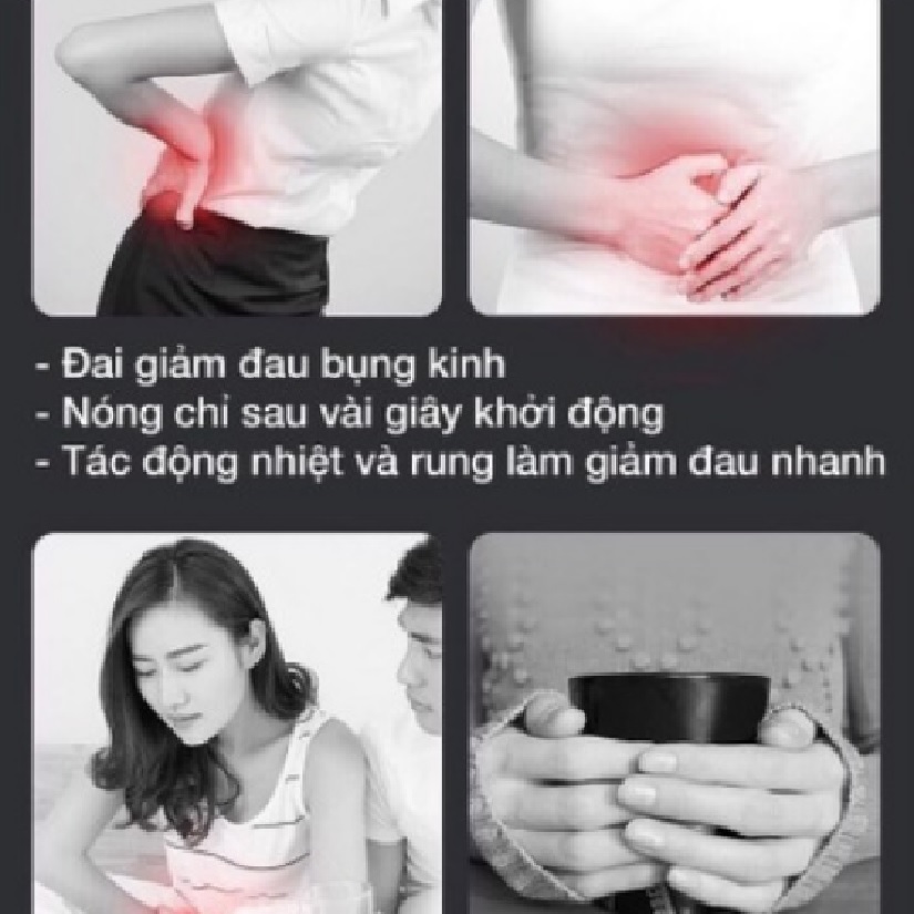 Máy Massage Làm Ấm Bụng Đai chườm nóng Bụng Kinh Nguyệt, Làm Ấm Tử Cung