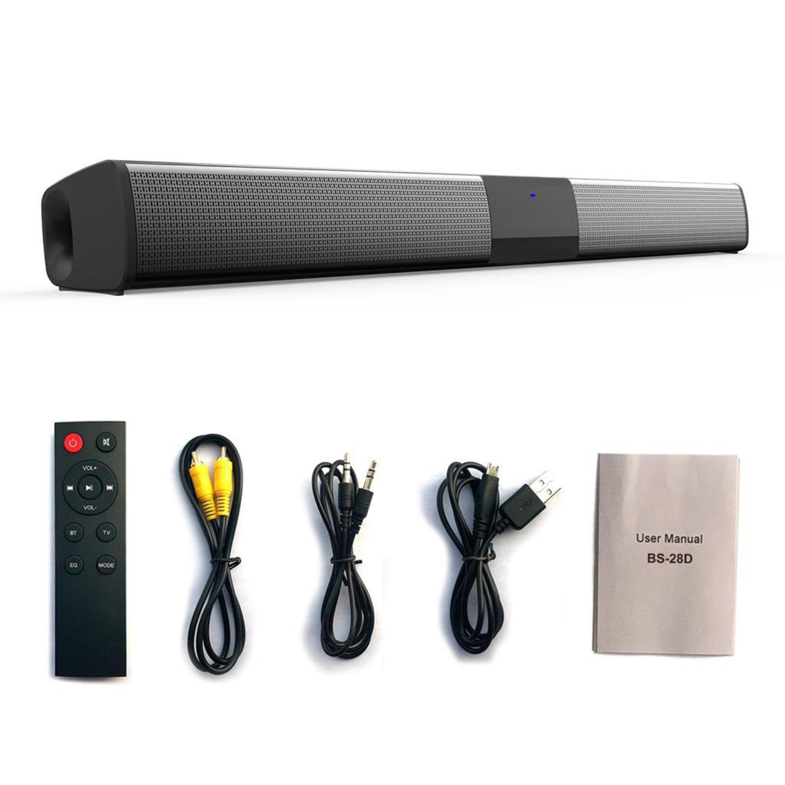 Portable TV Soundbar Bluetooth Speaker System Subwoofer Loudspeaker AUX New