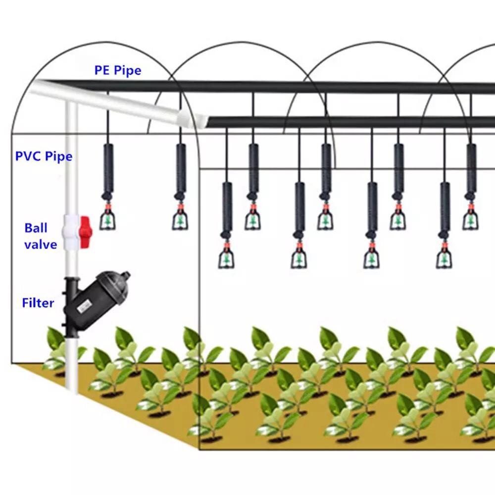 Combo 5 Béc Phun Mưa Tưới Cây Bộ Đầy Đủ Tưới Lan, Giàn treo, Nhà Kính