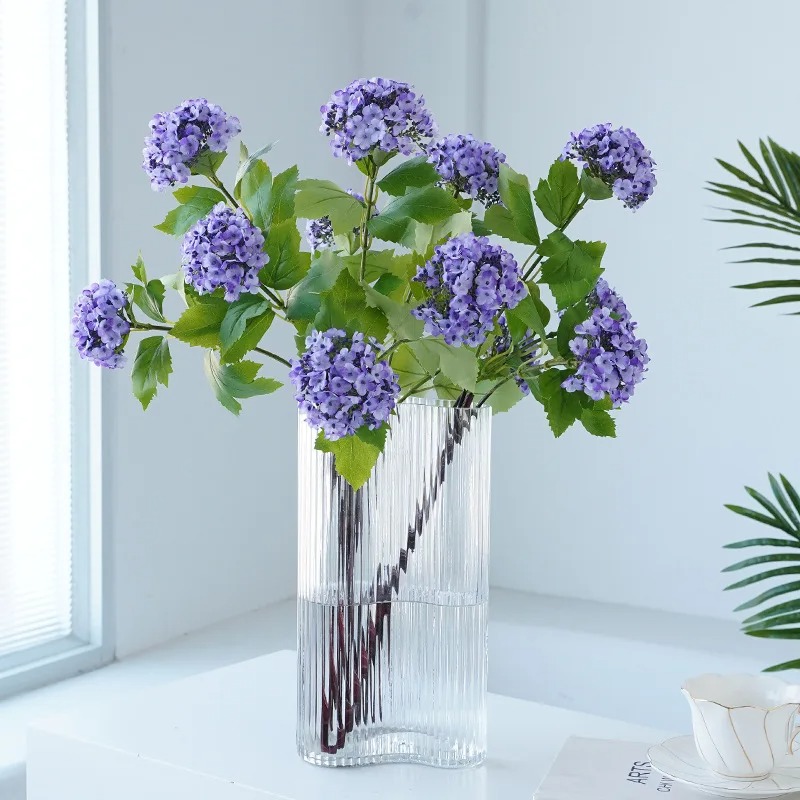 Hoa Cẩm tú cầu giả - Thân gỗ cành 3 bông hoa - Cây giả, hoa lụa Decor trang trí nhà cửa