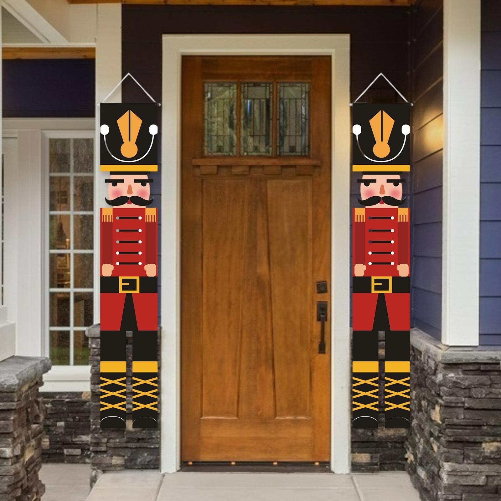 Christmas Porch Sign Oxford Cloth Wall Hanging Party Decor