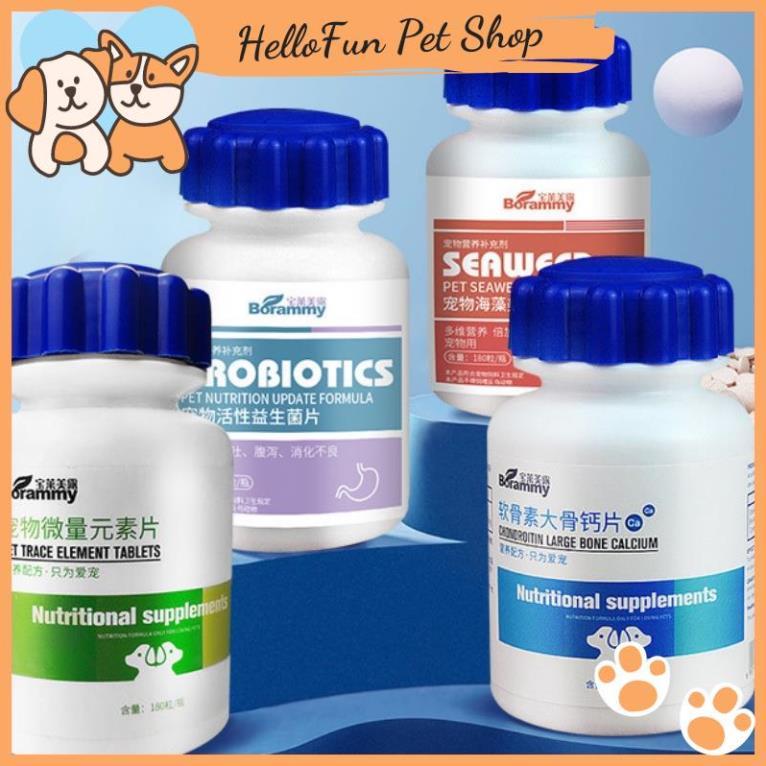 Vitamin cho chó mèo Borammy bổ sung Nguyên tố vi lượng, Canxi, Men tiêu hóa, Giải độc cho thú cưng