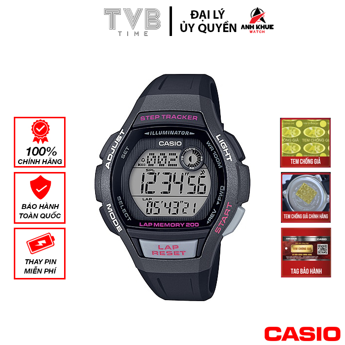 Đồng hồ nữ dây nhựa Casio Standard chính hãng Anh Khuê LWS-2000H-1AVDF (38mm)