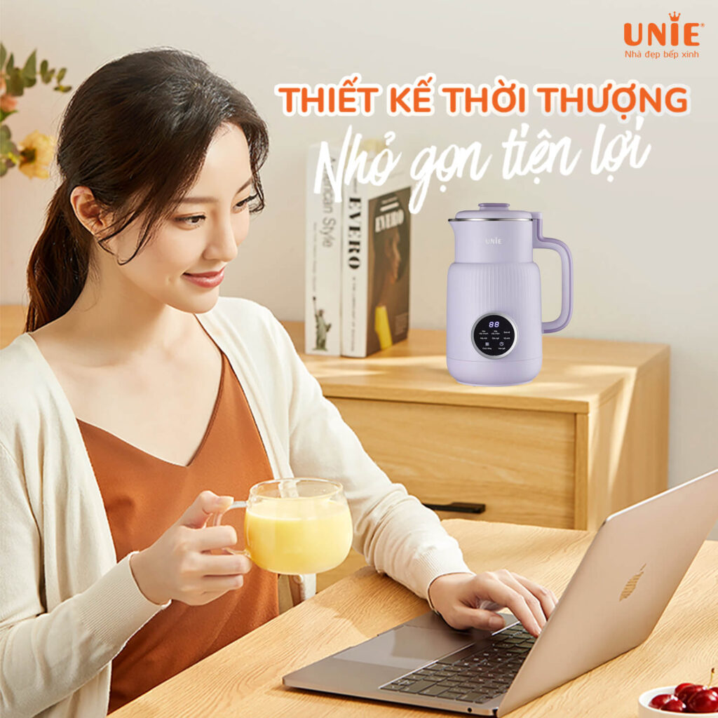 Máy làm sữa hạt Unie chính hãng UMB08, công suất 600W, máy sữa hạt dung tích 600ml, 5 chức năng xay nấu tiện lợi, xay nhuyễn mịn mọi thực phẩm, vệ sinh dễ dàng, chất liệu an toàn sức khỏe