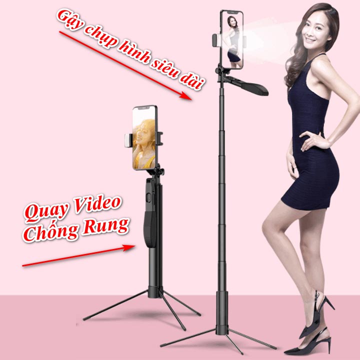 Chân quay video, livestream, chụp ảnh AI thông minh A100 cho điện thoại, dõi theo chủ thể khi chuyển động, có điều khiển gimbal 360, hàng chính hãng