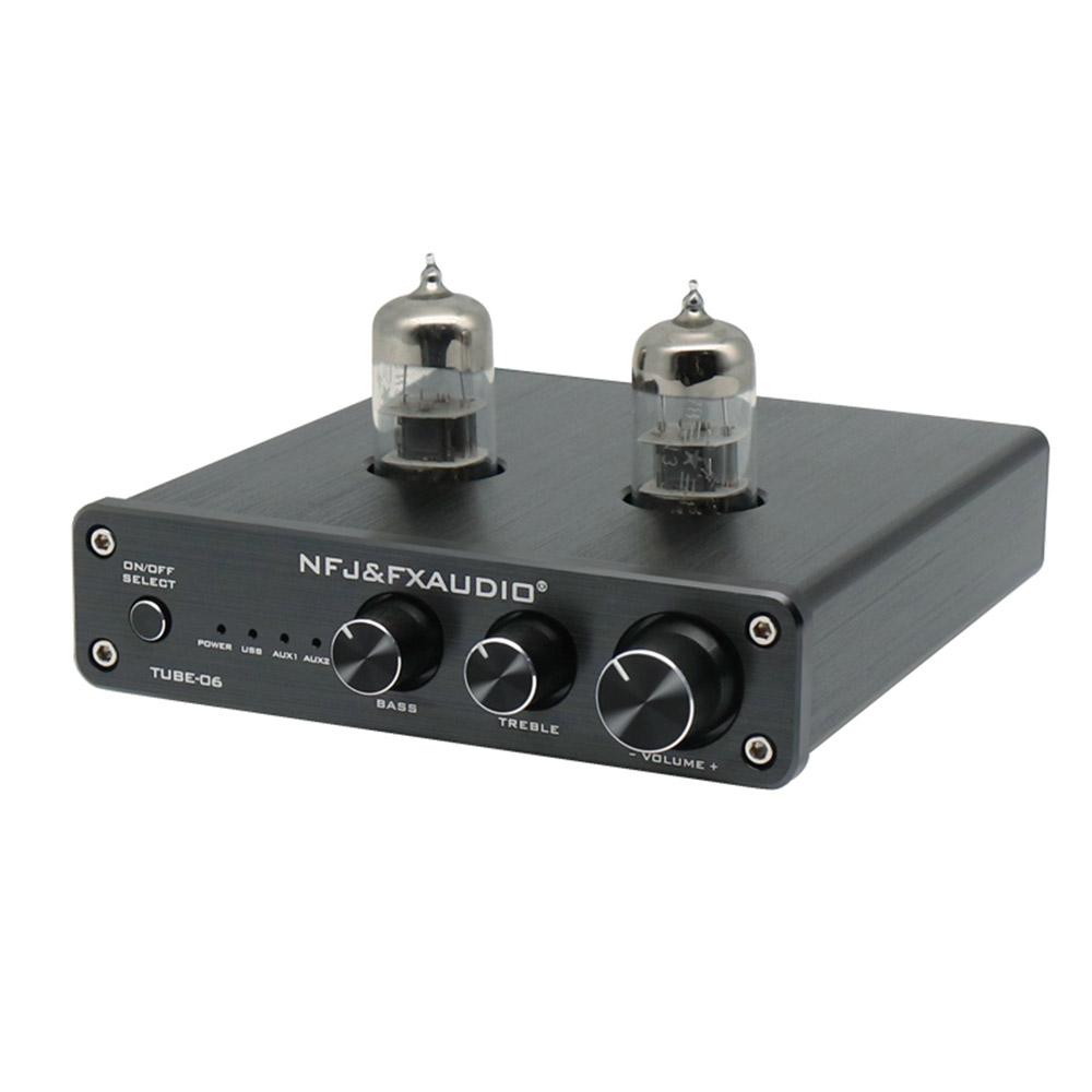 FX-AUDIO TUBE-06 Tube Preamplifier Home Audio Tube 6N3 Pre Amplifier Input PC-USB AUX Bass&Treble Adjustment DC12V/1A