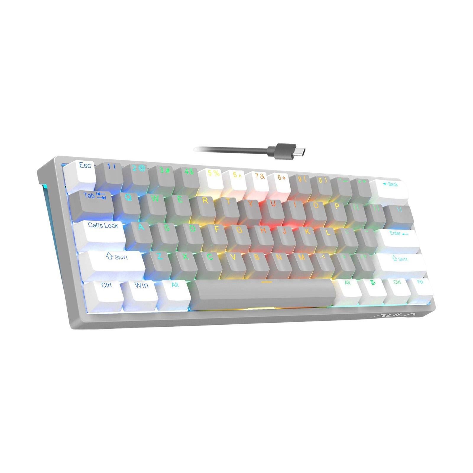 Mechanical Gaming Keyboard Clear Characters Hot Swappable for Desktop Laptop