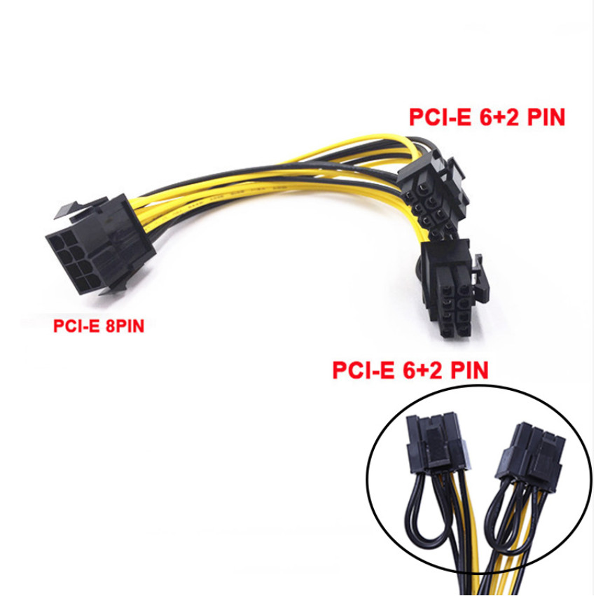 Dây chia nguồn PCIE, 8 pin ra 2 đầu OEM Hàng nhập khẩu
