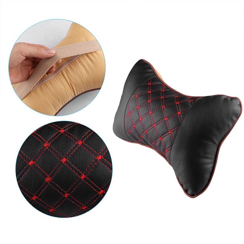 Bộ 02 gối tựa đầu xe hơi _ Đen phối đỏ