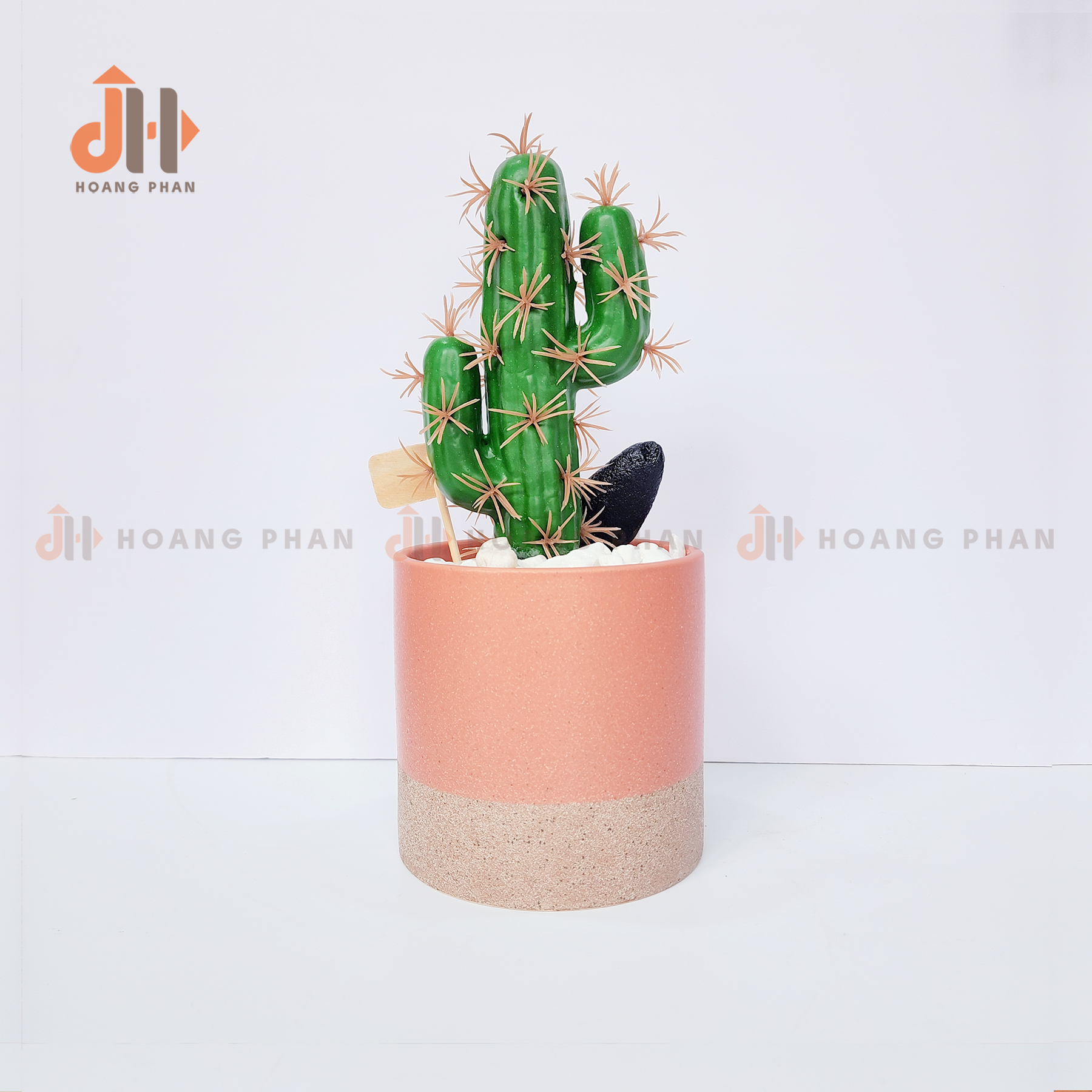 Trụ xương rồng trụ đất nung vĩnh cửu trang trí