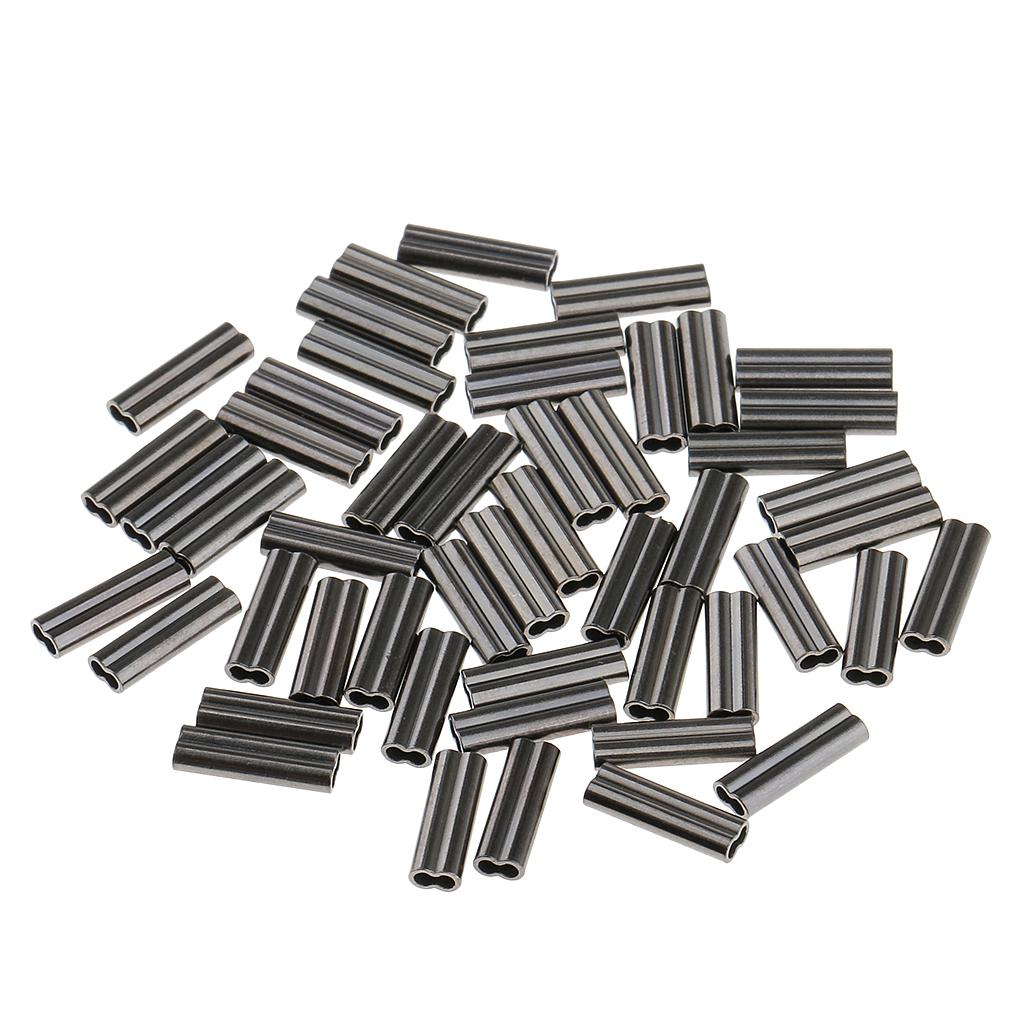 Double Barrel Copper Crimp Sleeves Fishing Crimps for Rig Making 1.2/0.8/1mm