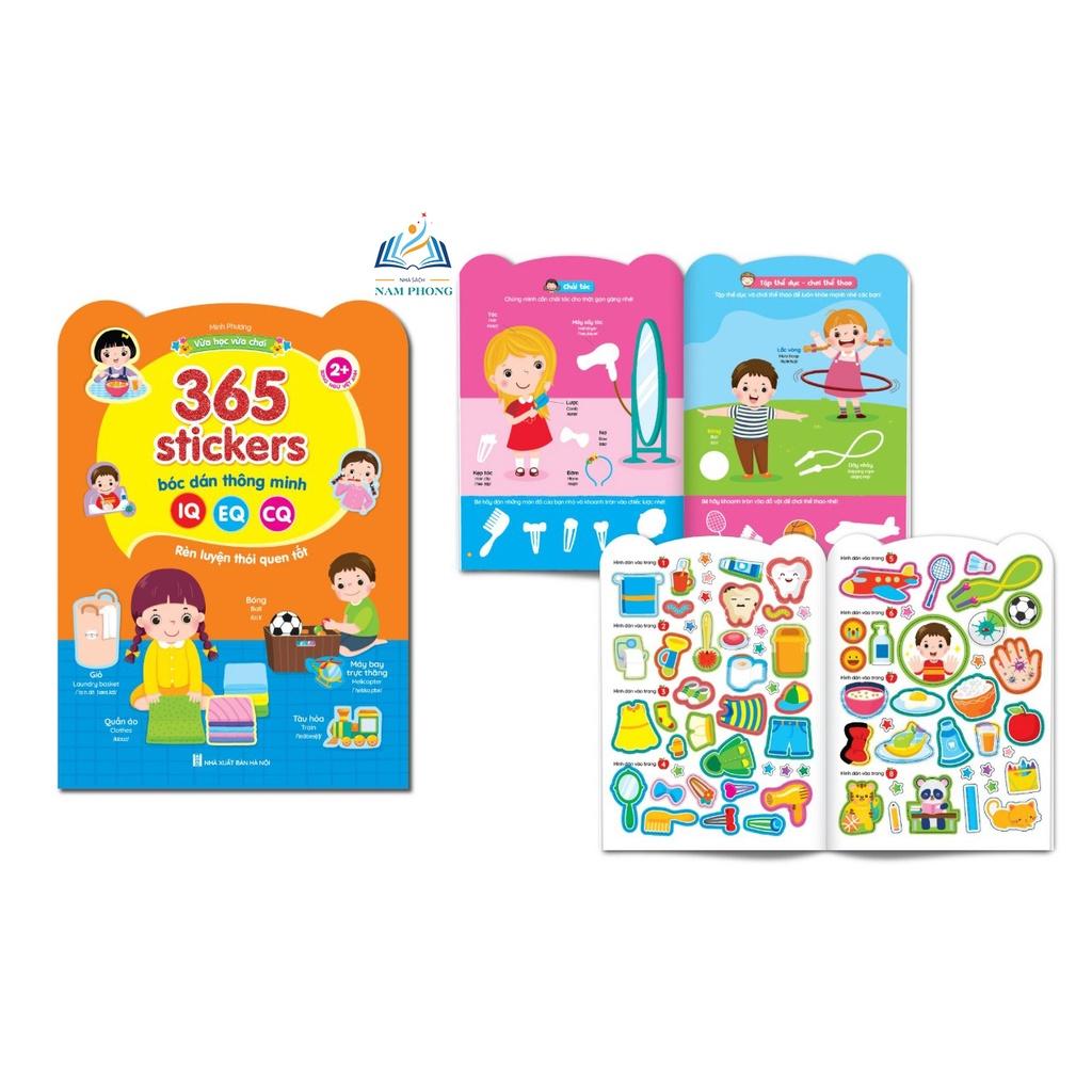 Bóc dán thông minh 365 Stickers - Bộ Sticker 6 cuốn song ngữ Anh Việt - Giúp trẻ phát triển IQ, EQ, CQ