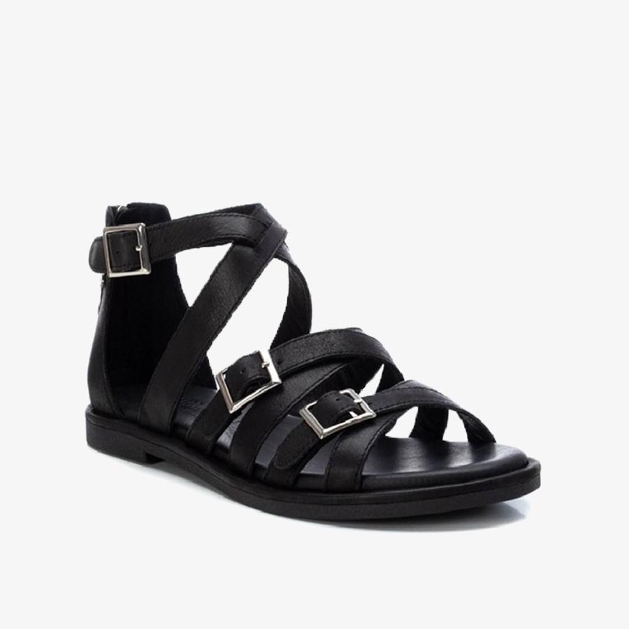 Giày Sandals Nữ CARMELA Black Leather Ladies Sandals