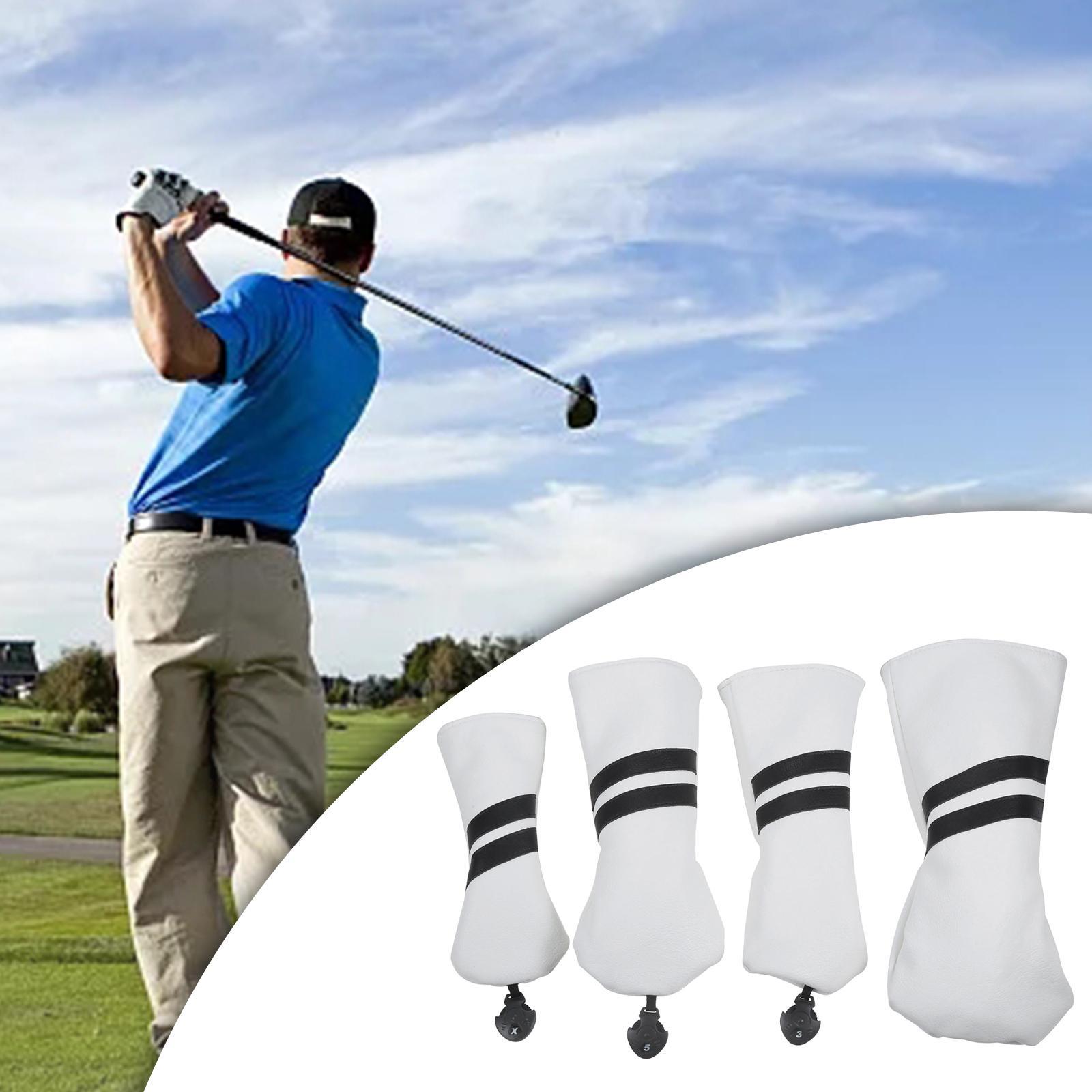 Golf Club Head Cover Protective Covers with Tags Long Neck Water Resistant