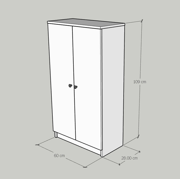 CATY, kệ sách 3 tầng - 2 cửa mở, 60cm x 30cm x 109cm , KSA_003