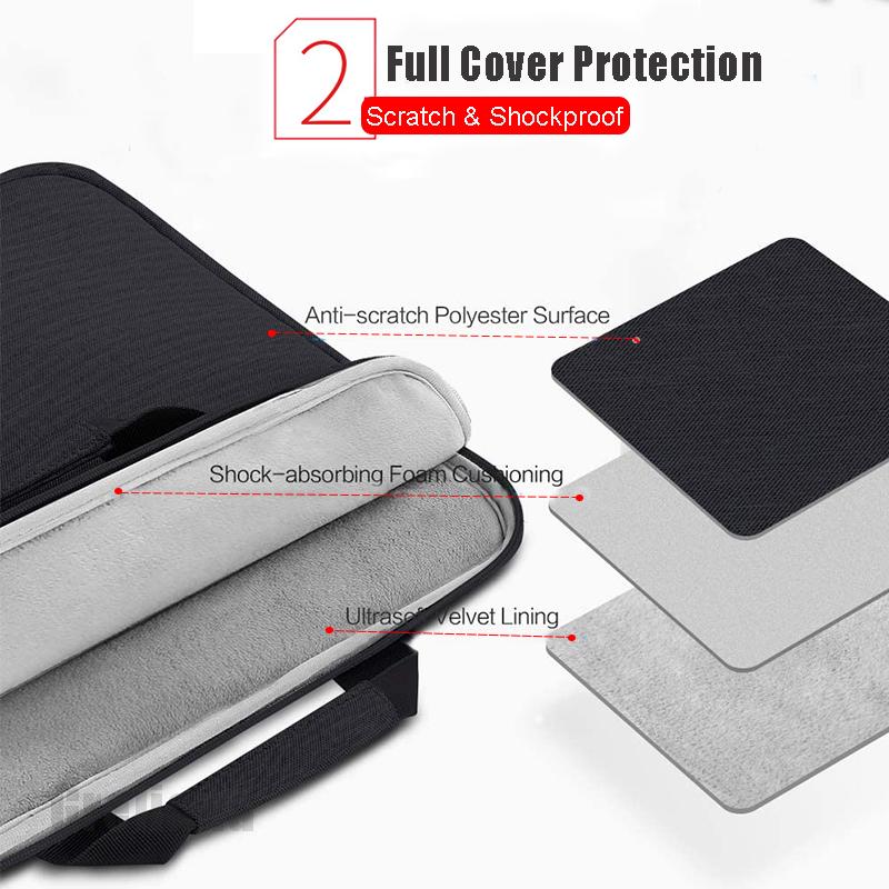 Sử Dụng Đa Năng Dây Đeo Túi Đựng Laptop Có Tay Cầm Cho 10 "13" 14 "15.6" 16 Inch túi Chống Sốc Laptop Máy Tính Túi Đựng Máy Tính Xách Tay, màu Xám Đen