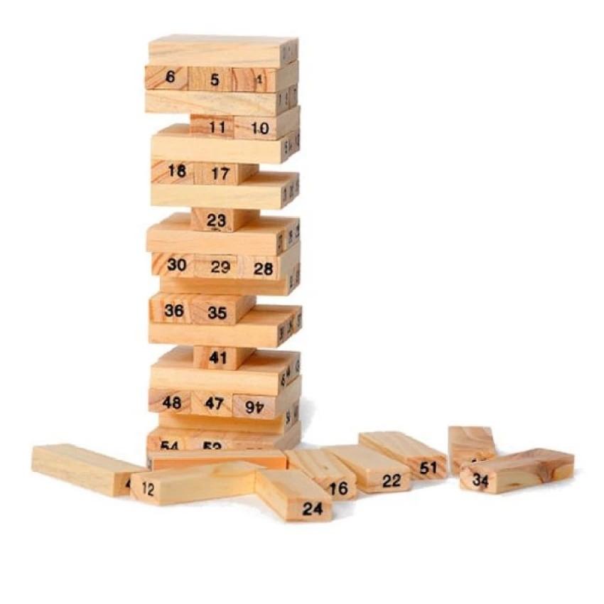Đồ chơi rút gỗ 54 thanh xây tòa nhà 18 tầng cho bé