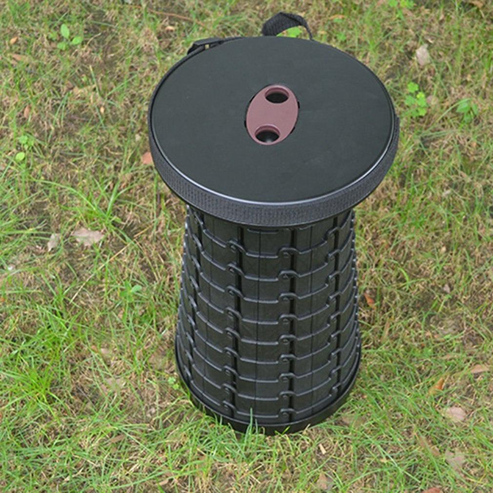 Portable Retractable Foldable Chair Light Weight Strong Adjustable Plastic Stool For Fishing And Traveling Adjust Height Seat