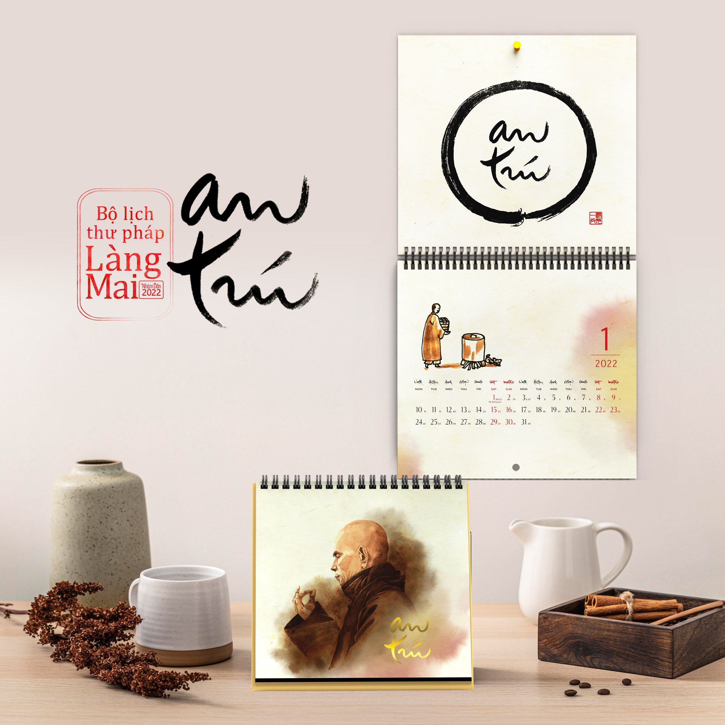 Lịch Treo Tường - Lịch Thư Pháp Làng Mai 2022