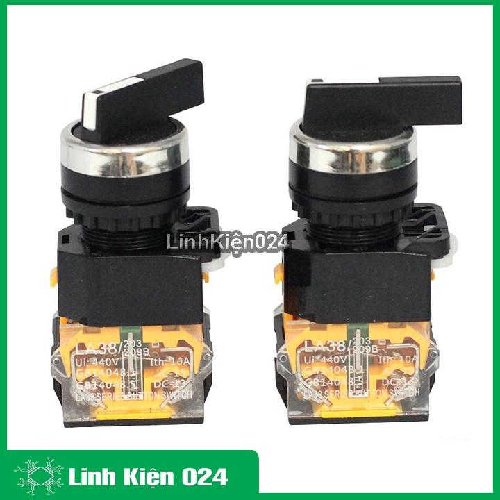 Công Tắc Xoay 3 Vị Trí LA38 440V-10A Tự Hồi