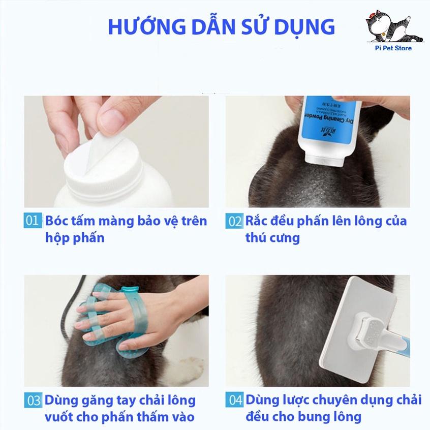 Phấn tắm khô cho chó mèo hương Chanh Dorrikey 260g - Phấn tắm khử mùi thú cưng hương chanh thơm ngát