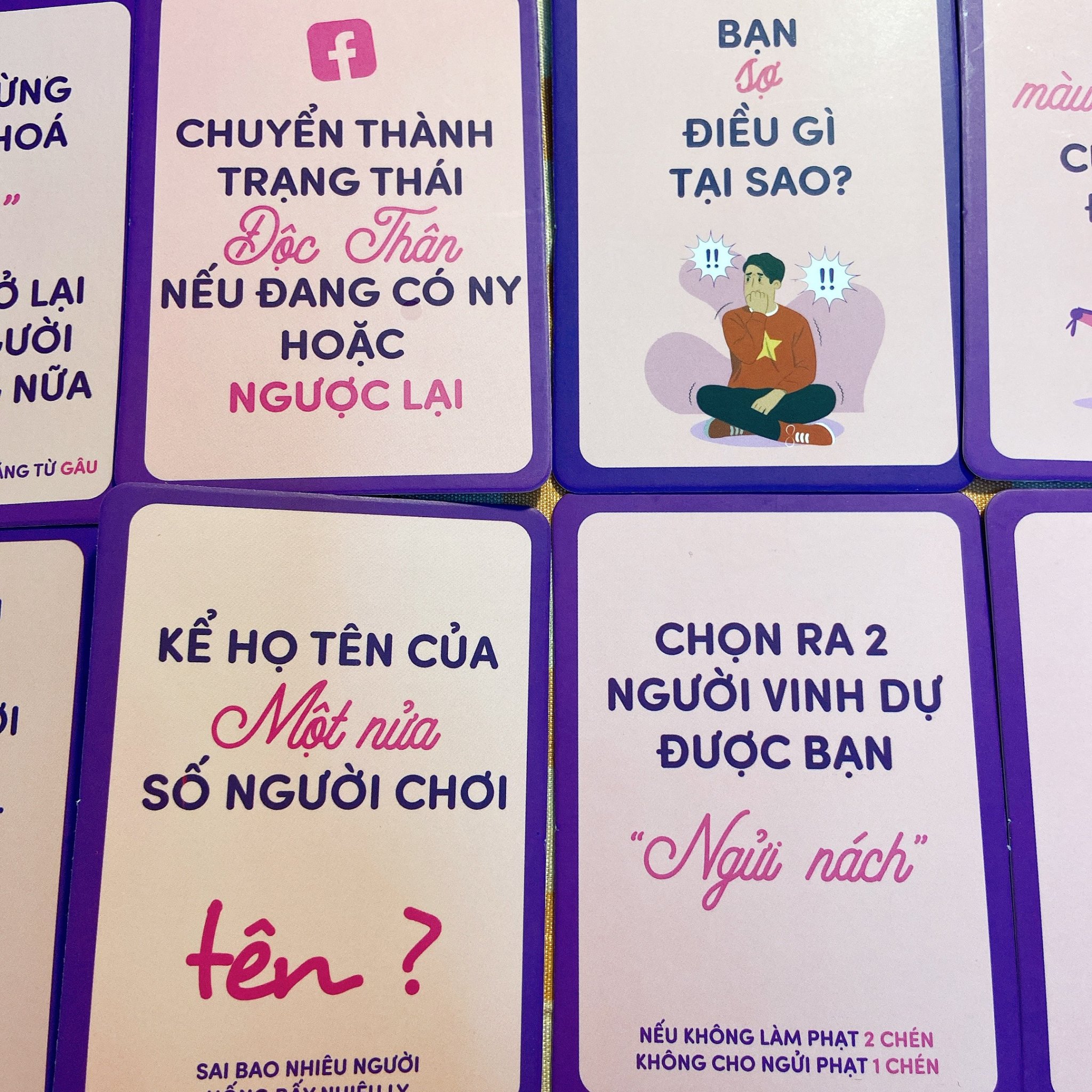 Bộ bài Drinking game huệ nốc out tổng hợp 83 lá bài cho cặp đôi nhóm bùng nổ cuộc vui