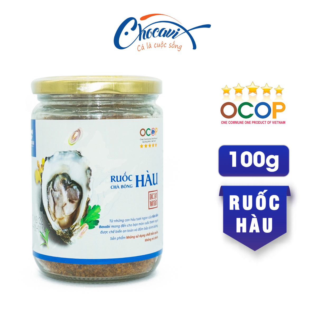 Ruốc Hàu BAVABI 100g, Thực Phẩm Đóng Hộp Đặc Sản Quảng Ninh Giàu Dinh Dưỡng