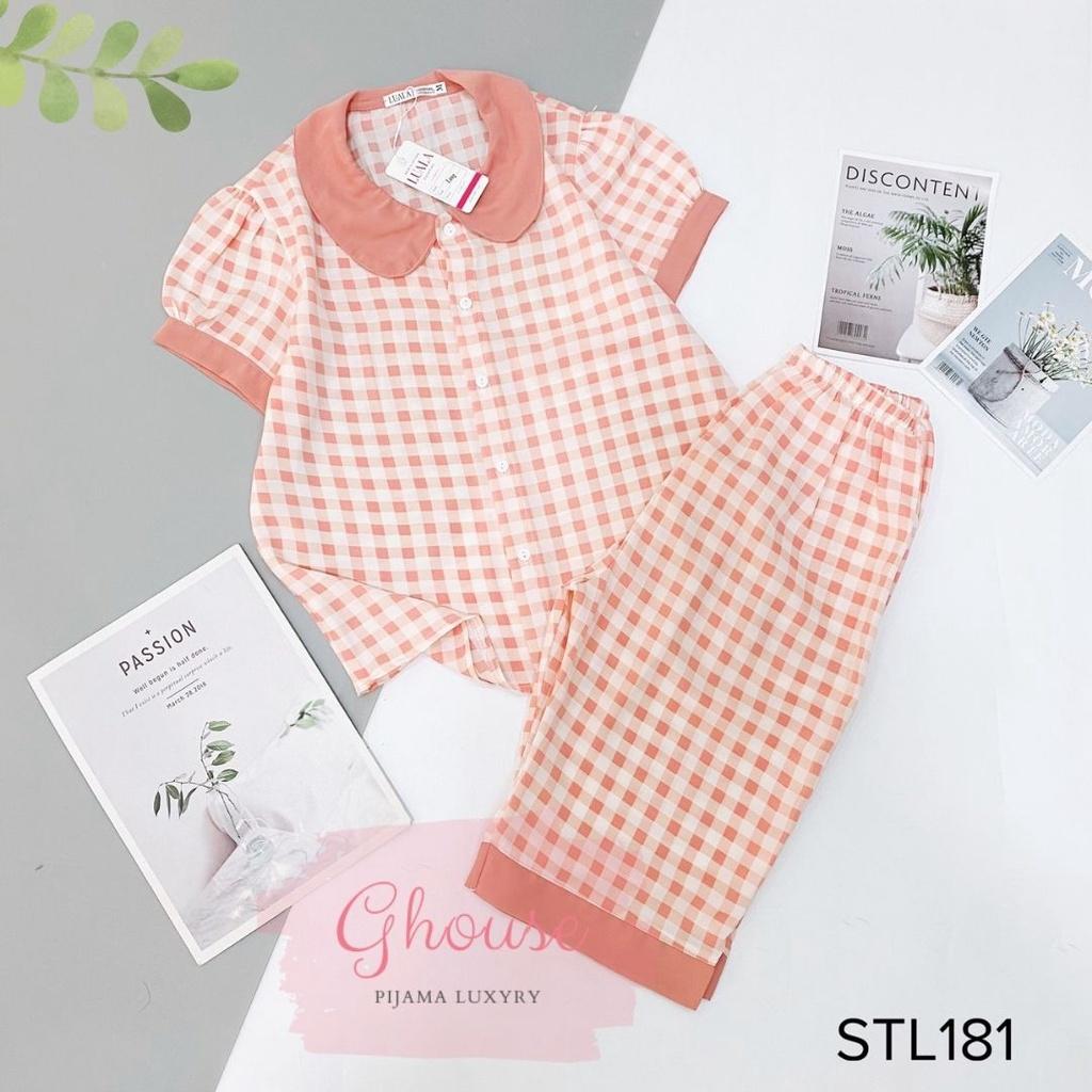 Đồ Ngủ Pijama Lụa Mango Tay Ngắn, Quần Lửng Siêu Xinh,Lửng Mềm Mịn, Độc Lạ Khó Tìm, Sanh Chảnh Hàn Quốc