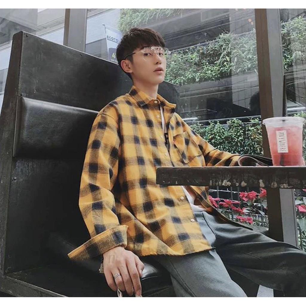 Áo sơmi Caro Unisex form rộng nam nữ phong cách ulzzang wind