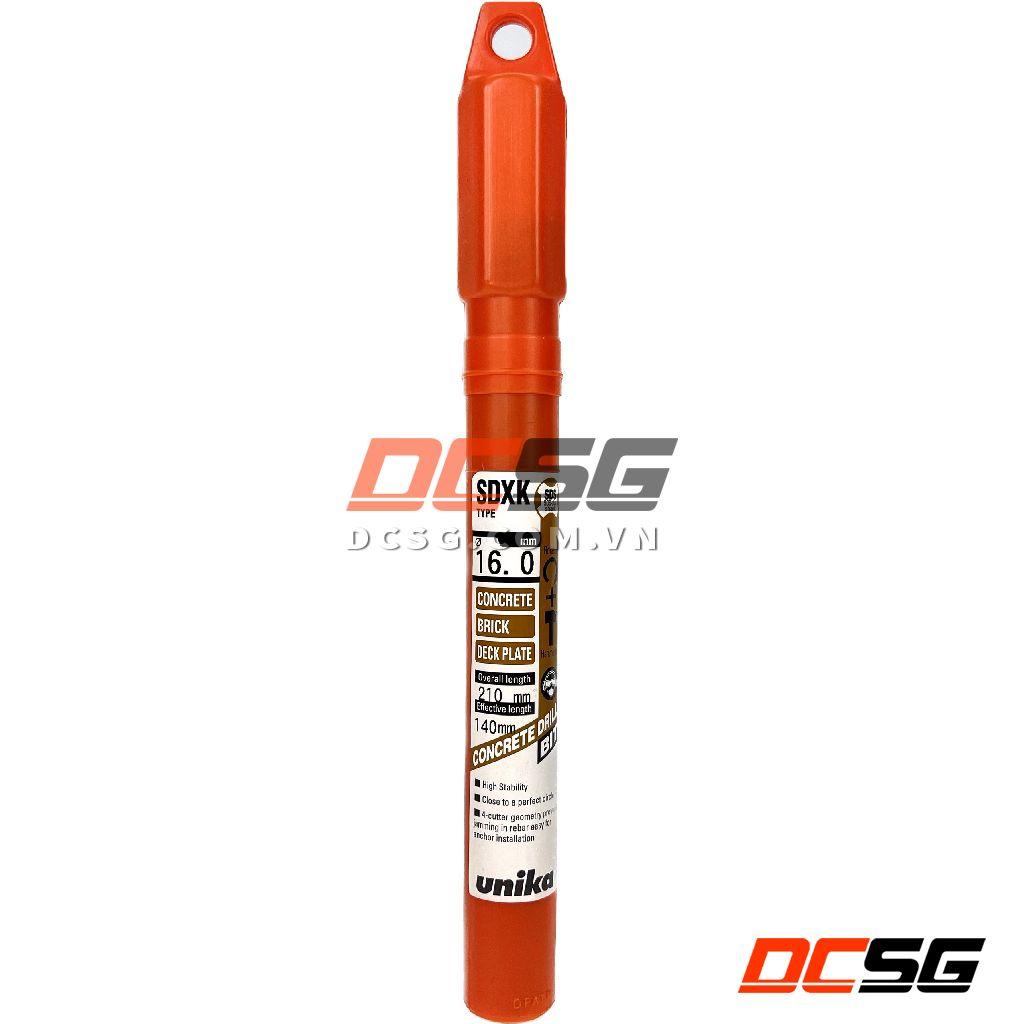 Mũi khoan bê tông hợp kim 4 cạnh 14-16x210mm Unika SDXK | DCSG