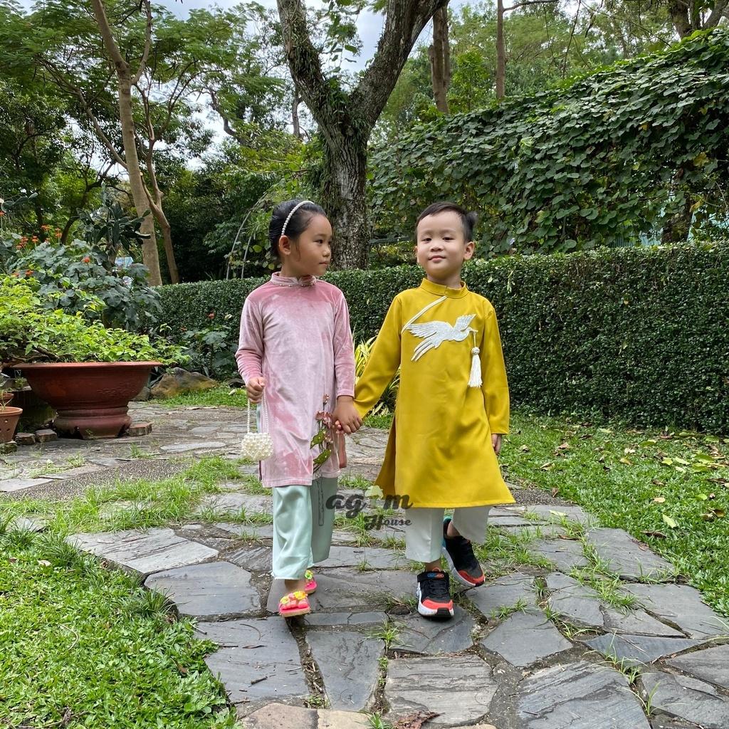 Áo dài Tết cách tân chất liệu cao cấp cho bé trai 8-30kg - Lagim House