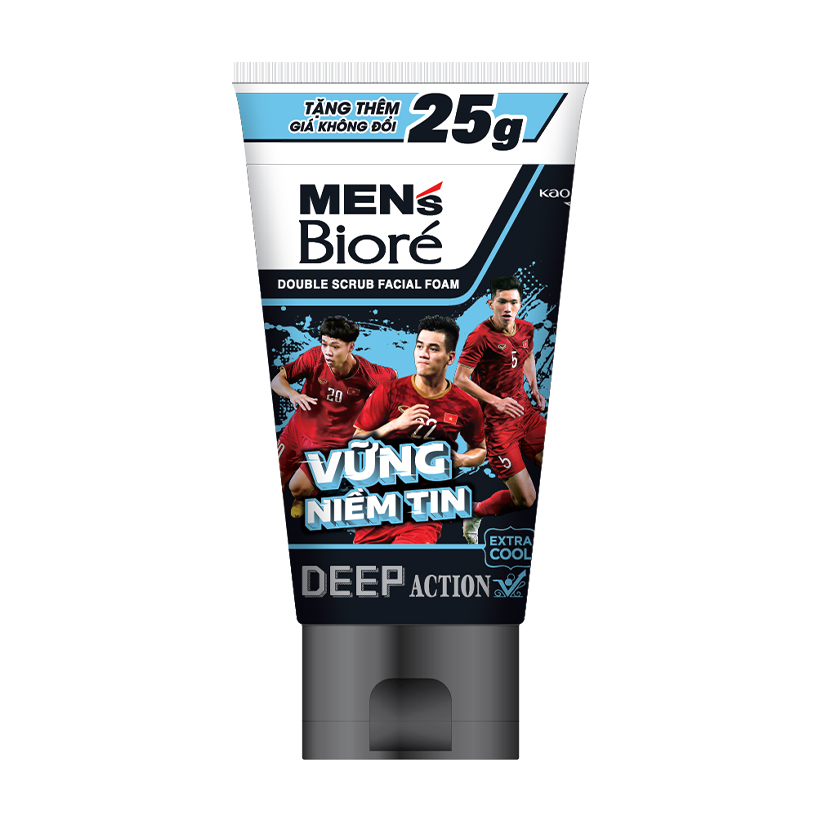 Sữa Rửa Mặt Men Biore Hạt Tác Động Kép Mát Lạnh Sảng Khoái 100g