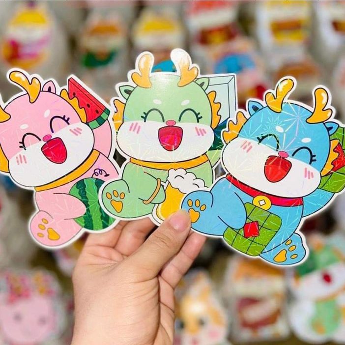 Bao lì xì Tết 2024 cute độc lạ 10 cm lì xì chibi con rồng Giáp Thìn